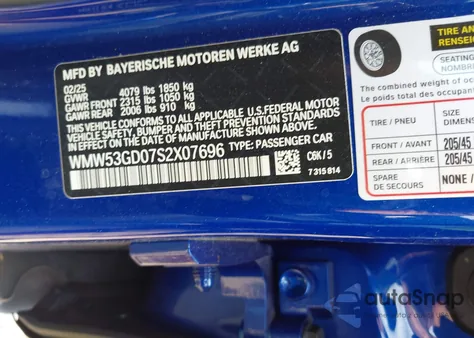 2025 Mini Hardtop Cooper S z USA, uszkodzony, nr VIN WMW53GD07S2X07696